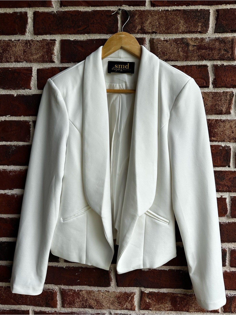 SMD White Shawl Collar Women's Blazer
